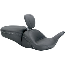 Mustang Motorcycle Products Lowdown Seat with Driver Backrest - Black Studded 79705_447353