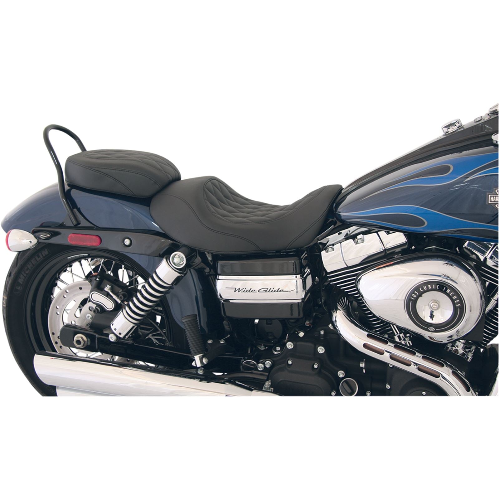 Mustang Motorcycle Products Wide Tripper Rear Seat - Diamond - Dyna 76705_447651