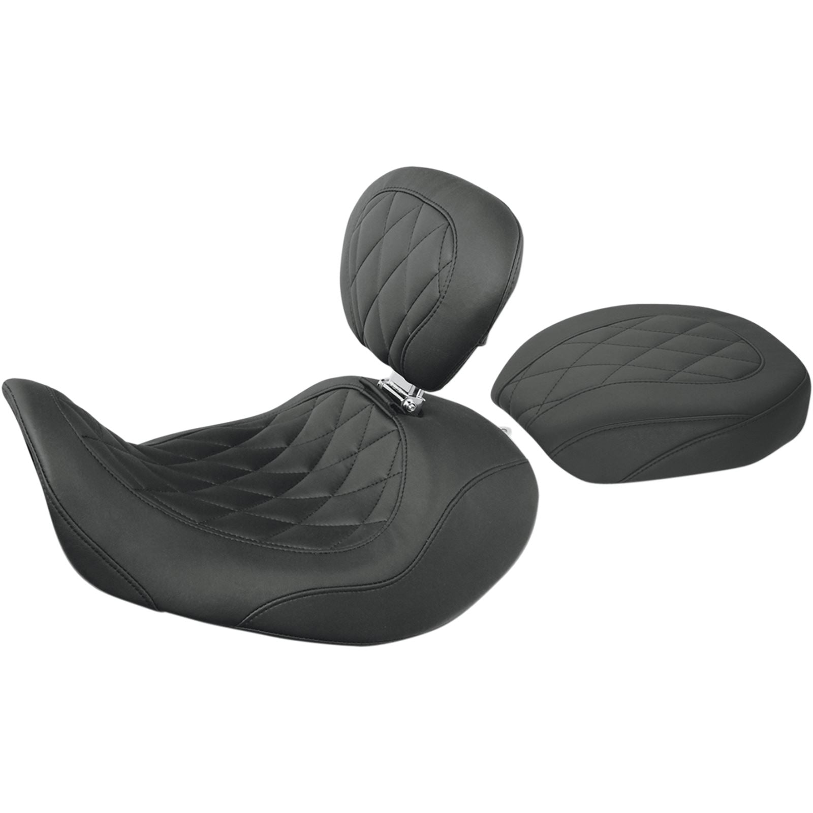 Mustang Motorcycle Products Wide Tripper Rear Seat - Diamond - Dyna 76705_447652
