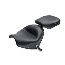 Mustang Motorcycle Products Standard Touring Two-Piece Seat for Suzuki - Chrome Studded Black 76060_1674115