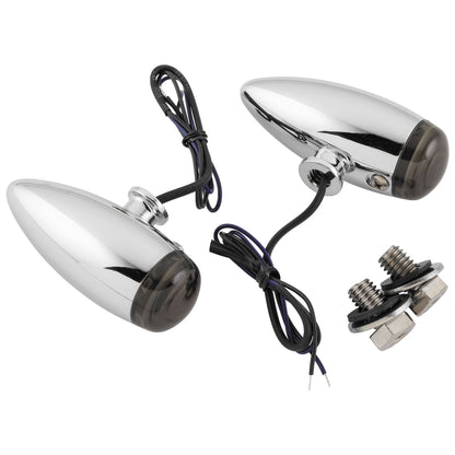 Kuryakyn Mini LED Bullet Lights - Amber/Smoke Lens - Chrome 2500_110288