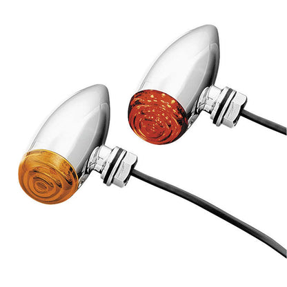 Kuryakyn Mini LED Bullet Lights - Amber/Smoke Lens - Chrome 2500_110289