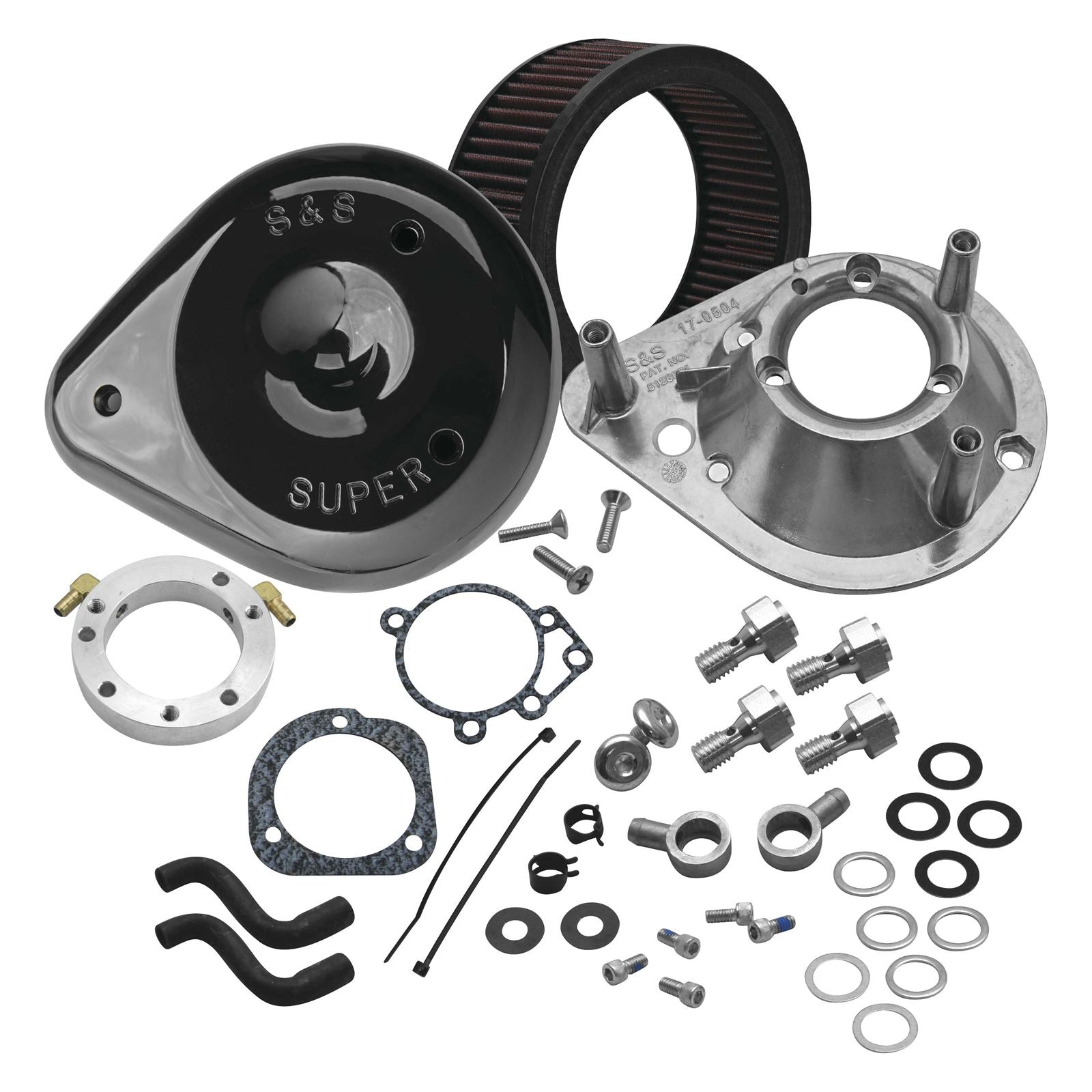 S&S Cycle Air Cleaner Twin Cam Tear Drop Gloss Black 170-0181A_110905