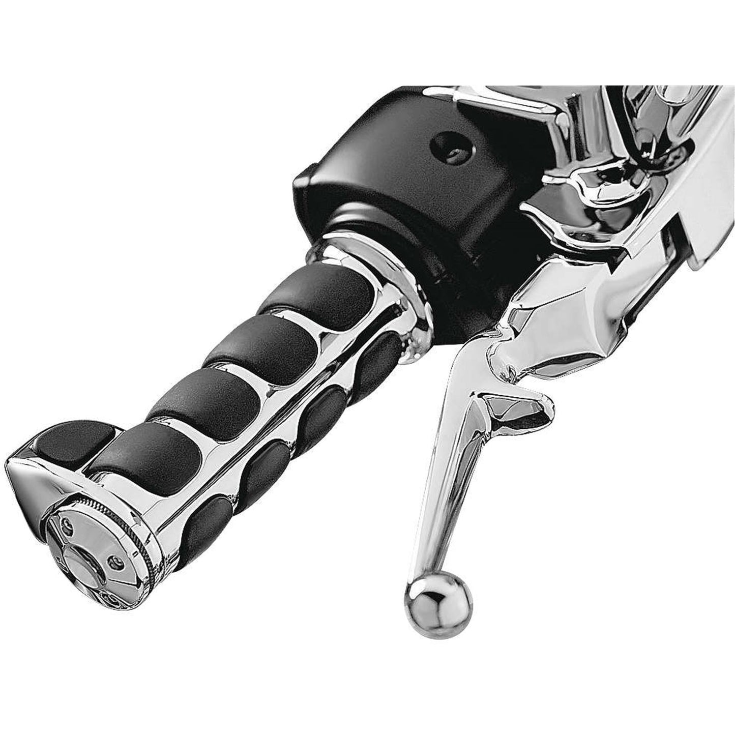 Kuryakyn Premium ISO®-Grips with Chrome Accent Rings with Throttle Boss 6228_110938