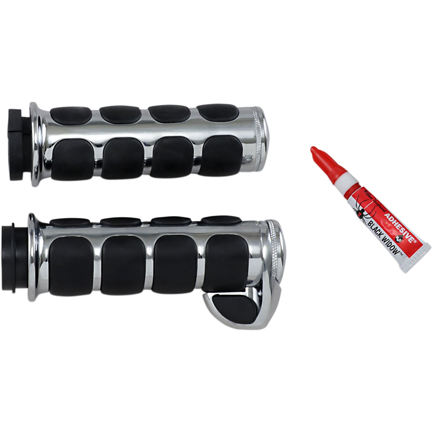 Kuryakyn Premium ISO®-Grips with Chrome Accent Rings with Throttle Boss 6228_410832