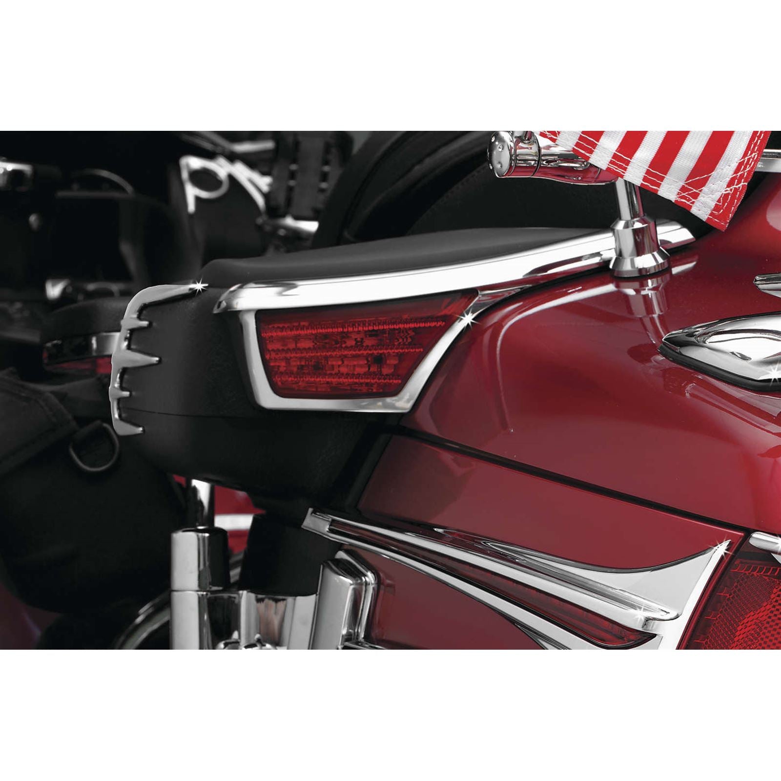 Kuryakyn Passenger Armrest Chrome Trim W/LED Light For Honda GL1800 '06-17 OPEN-BOX 3240_1493759