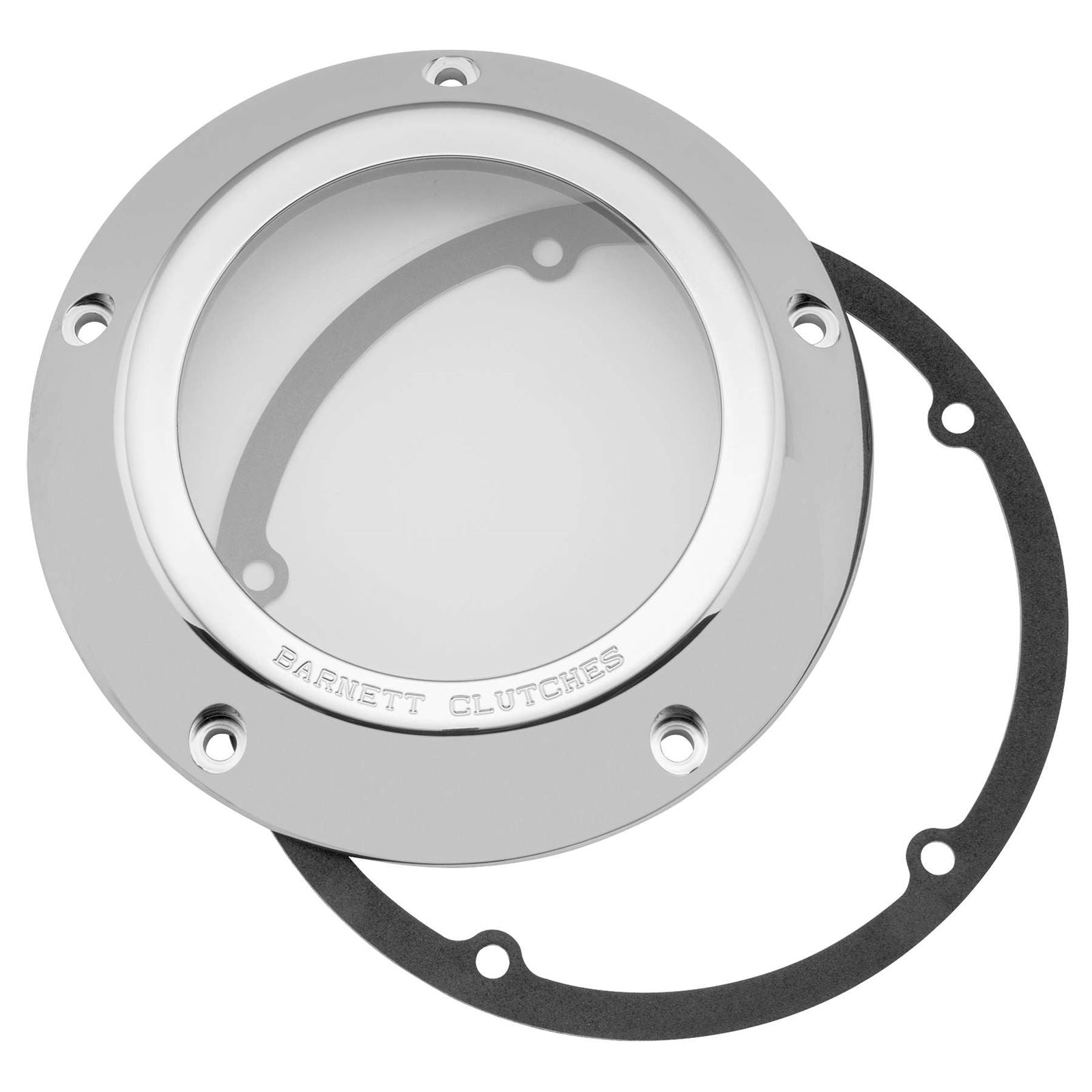 Barnett Performance '99-'06 Big Twin Chrome/Clear Derby Cover [MPN: 343-30-43006]_111321