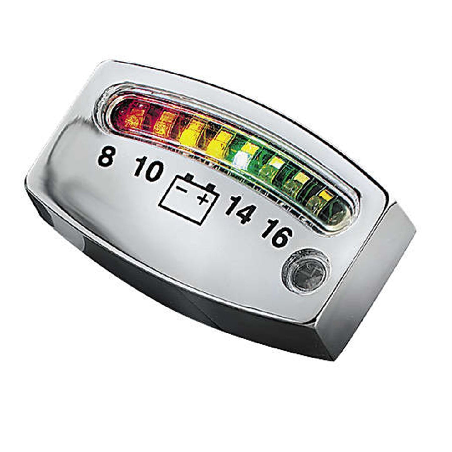 Kuryakyn LED Battery Gauge - Chrome - 2" x 3/4" x 3/16" 4219_111416
