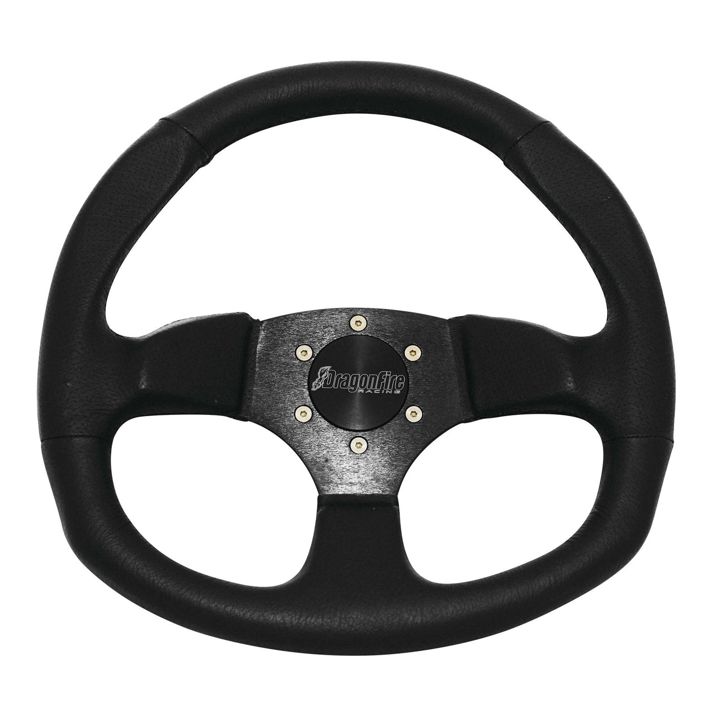 DragonFire Racing Steering Wheels D-Shaped, Vinyl, Black, 0" offset 04-0004_113557