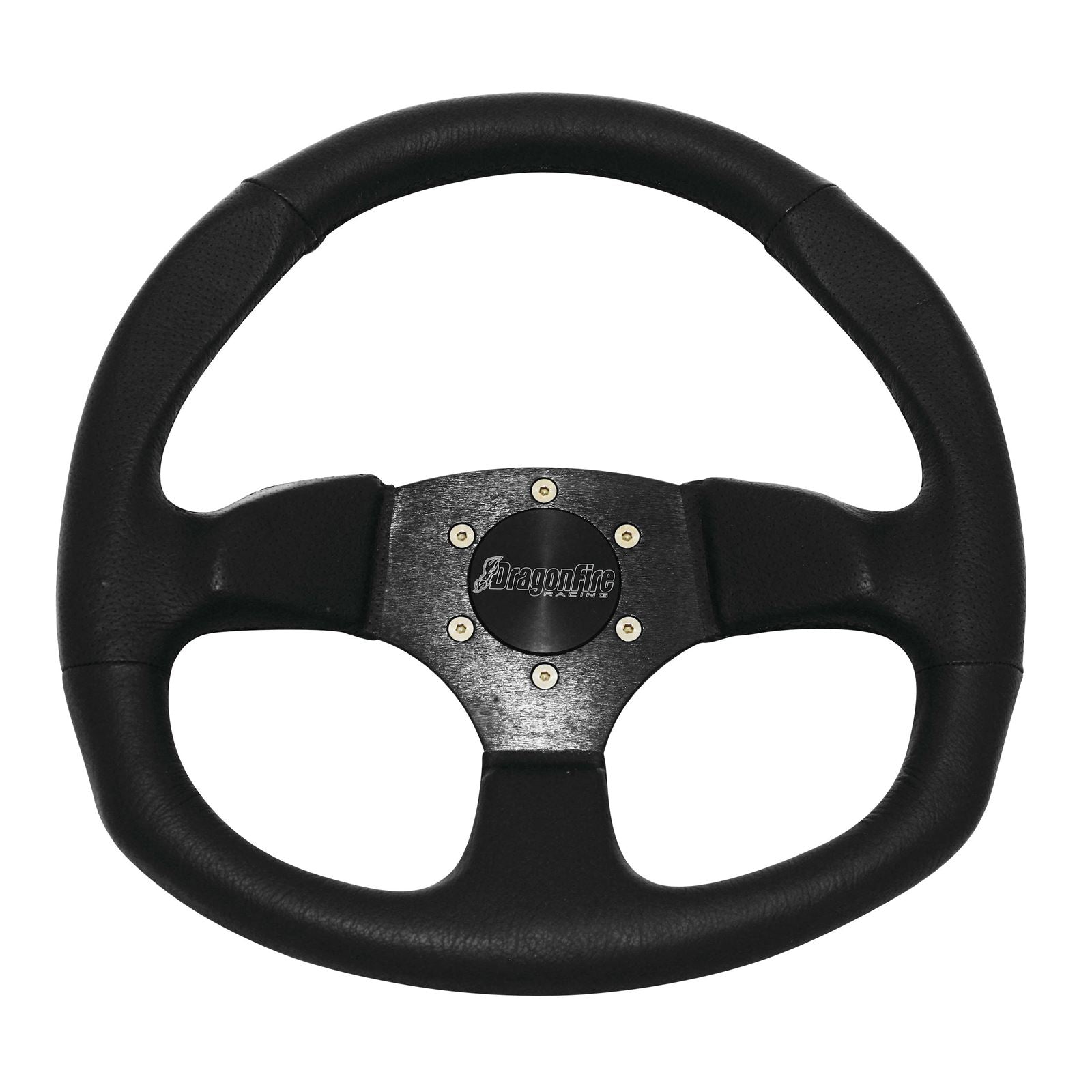 DragonFire Racing Steering Wheels D-Shaped, Vinyl, Black, 0" offset 04-0004_113557
