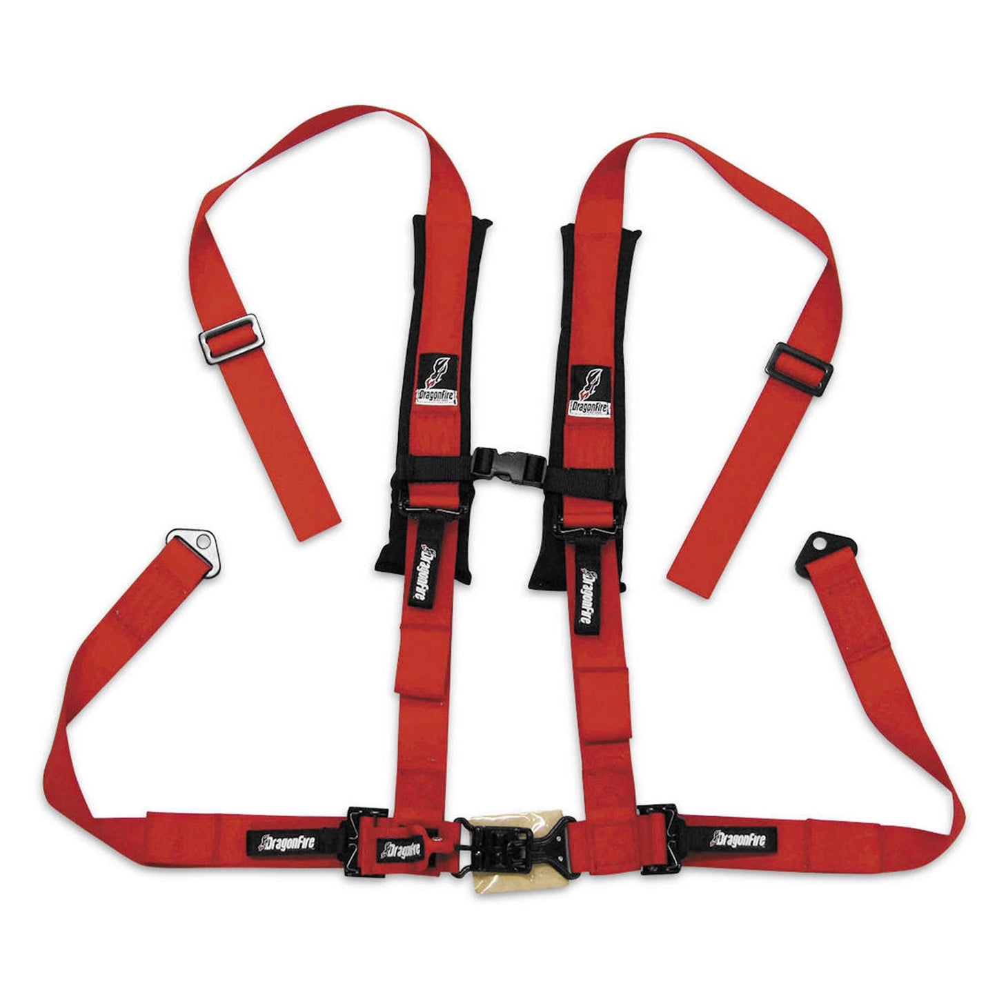 DragonFire Racing Harness Restraints Red H-Style - 4-Point - 2" Buckle 14-0026_113658