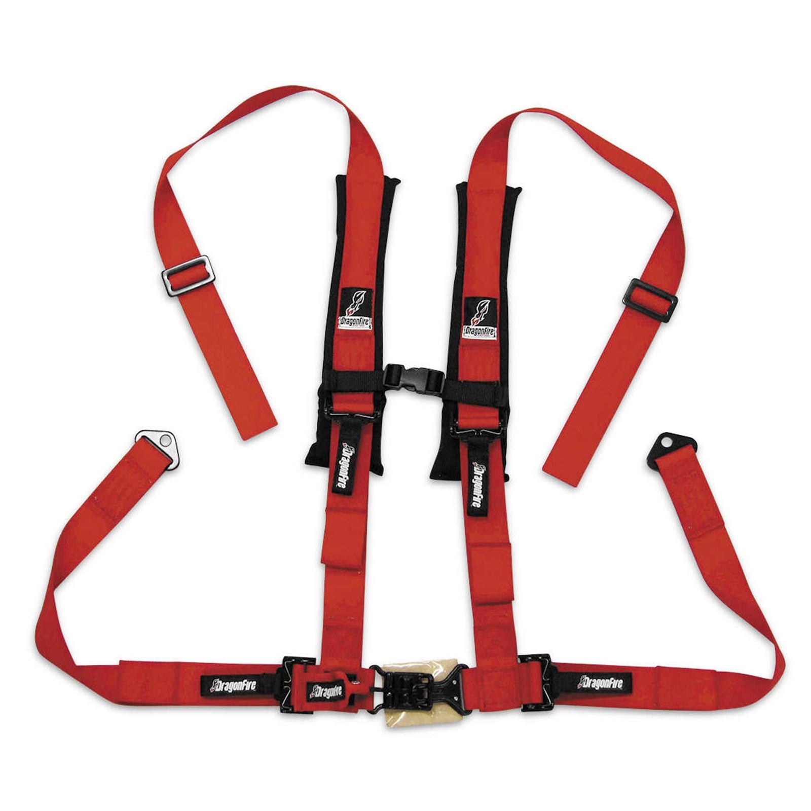 DragonFire Racing Harness Restraints Red H-Style - 4-Point - 2" Buckle 14-0026_113658