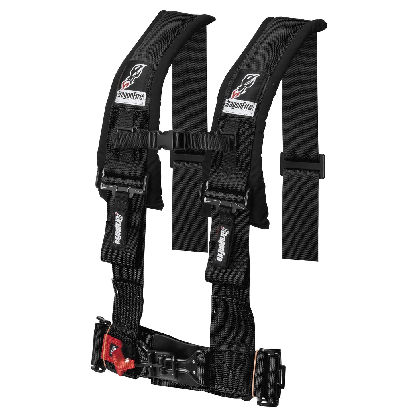 DragonFire Racing Harness Restraints Black H Style - 4-Point - 3" Buckle 14-0041_113707