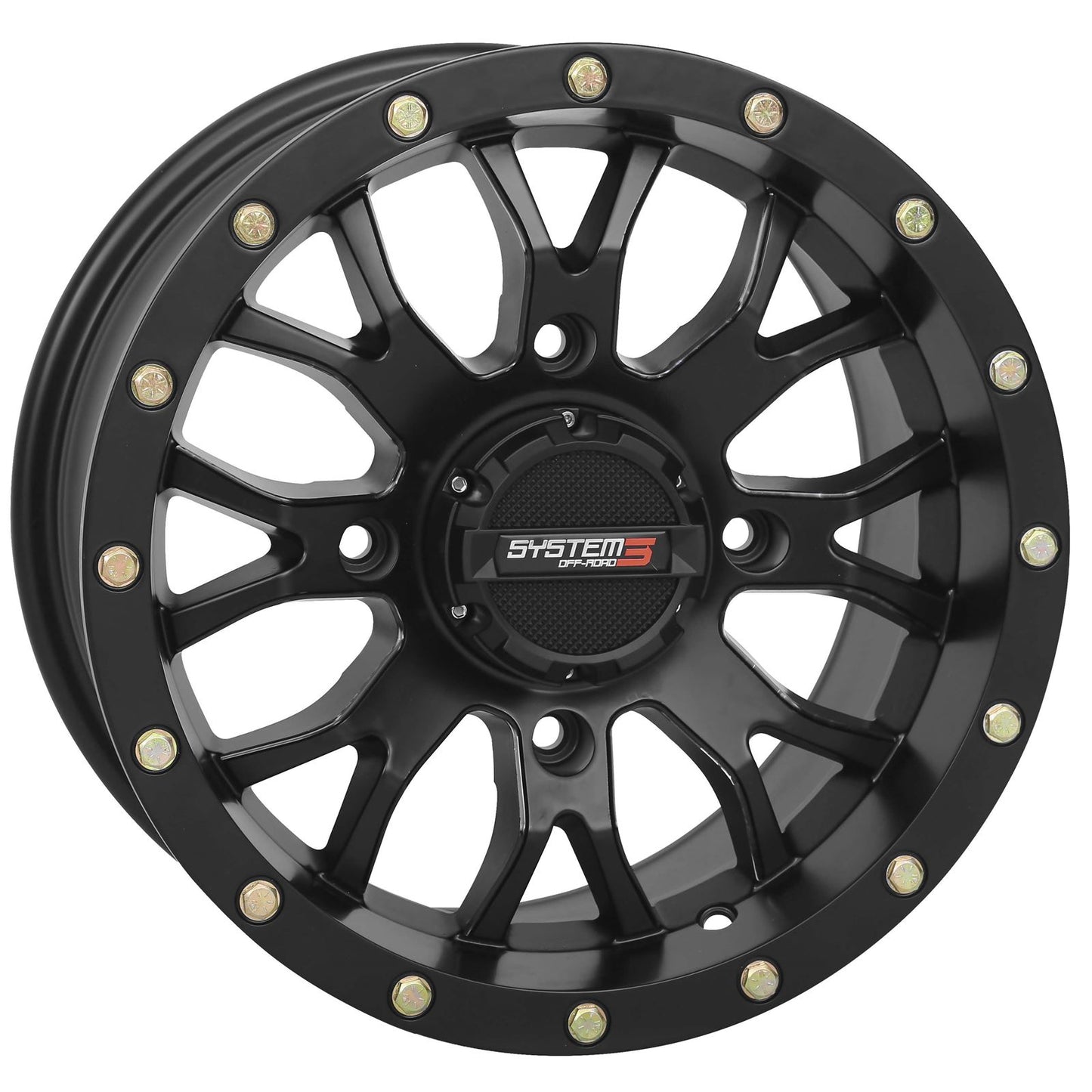 System 3 ST-3 Simulated Beadlock Wheel - 15x7, 4/137, 5+2, Matte Black 15S3-1137_512061