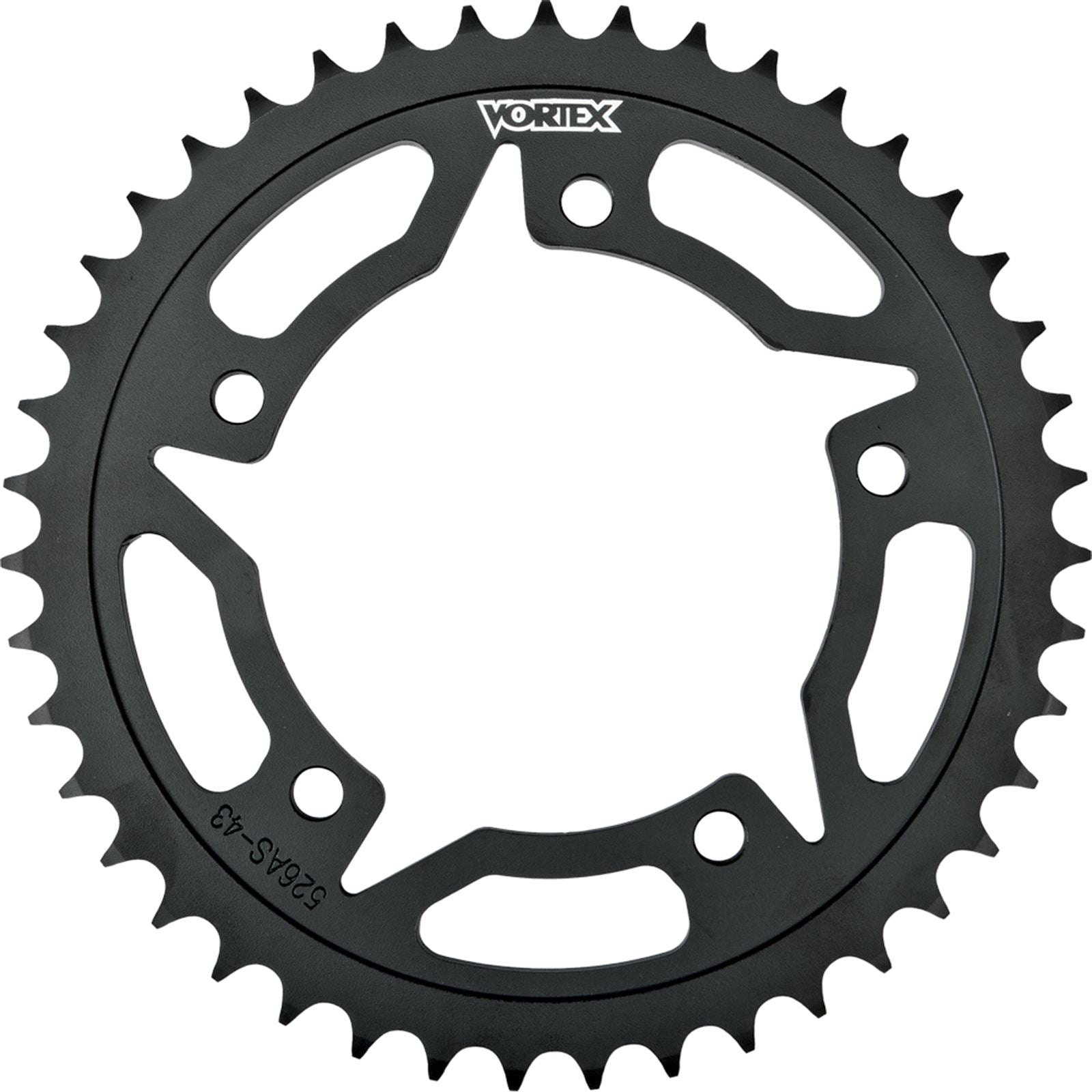 Vortex Steel Rear Sprocket Black - 520 - 43-Tooth [MPN: 452AS-43]_116281