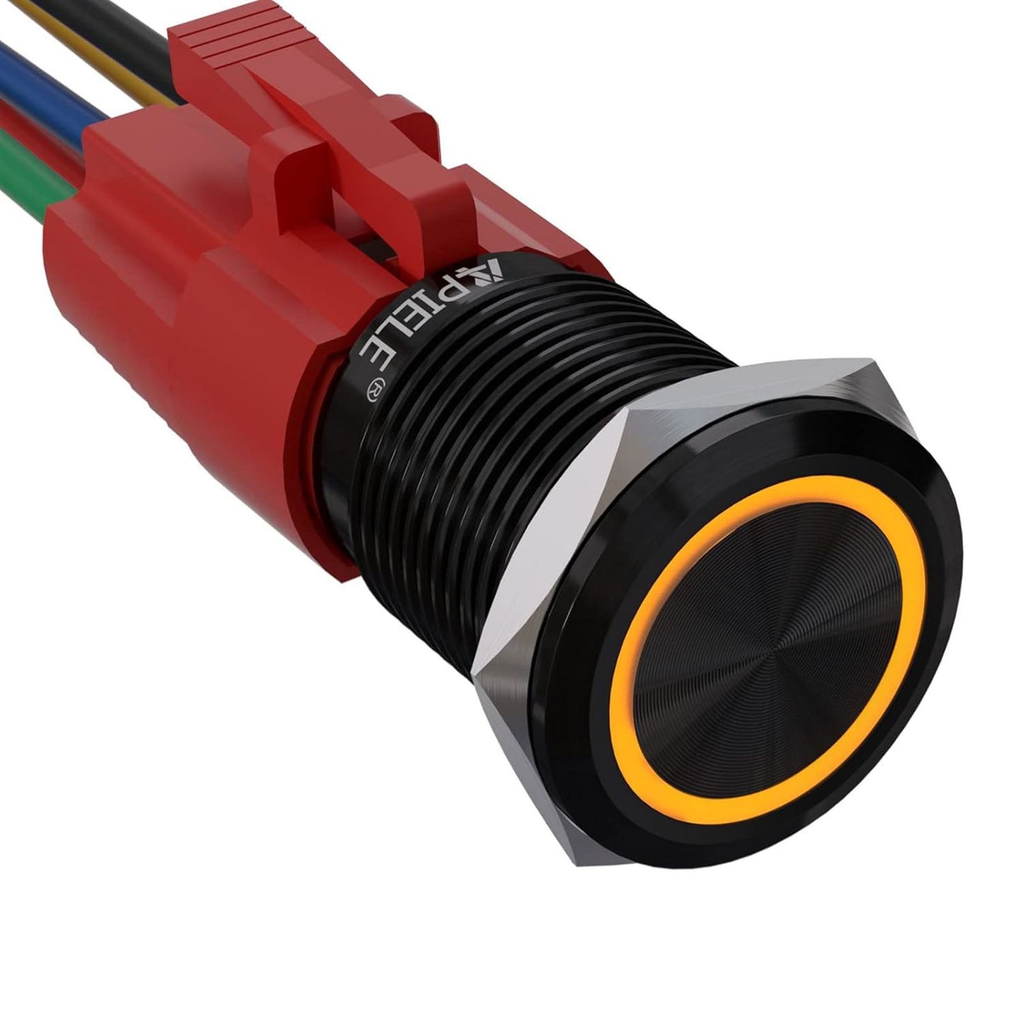 Birdie Pro Black Angel Ring LED Latching/Momentary Switch 12v