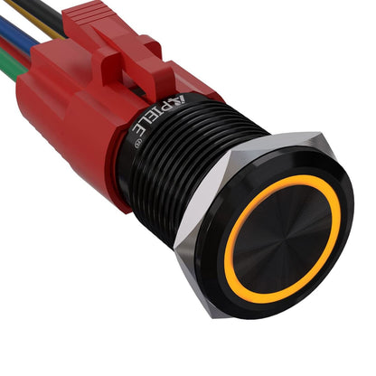 Birdie Pro Black Angel Ring LED Latching/Momentary Switch 12v