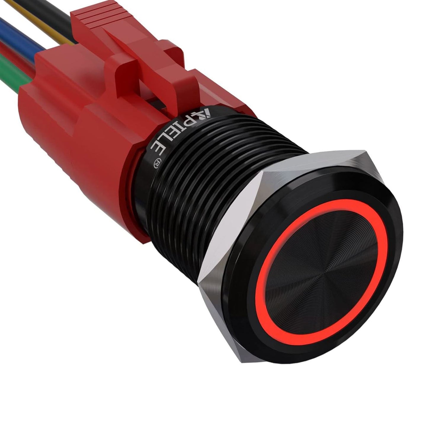Birdie Pro Black Angel Ring LED Latching/Momentary Switch 12v