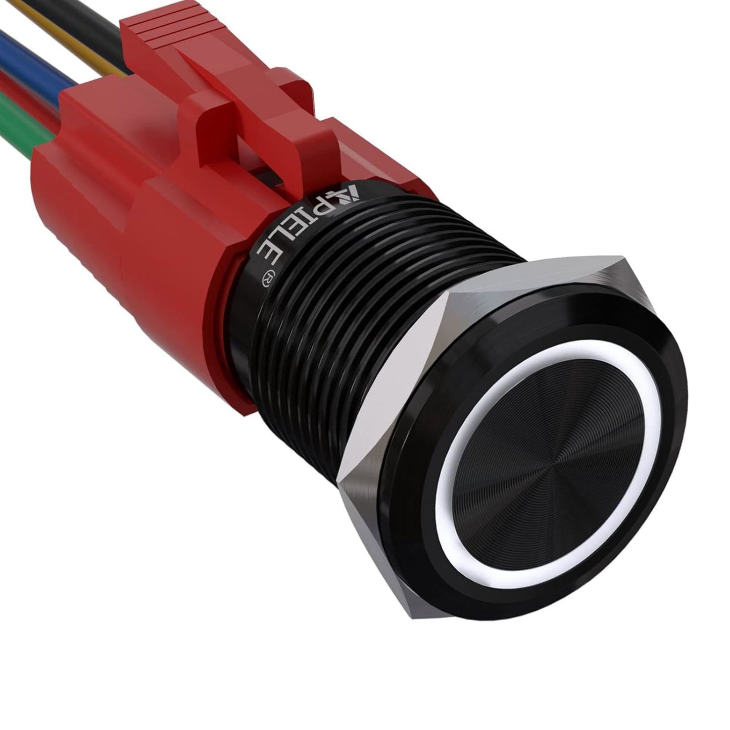 Birdie Pro Black Angel Ring LED Latching/Momentary Switch 12v