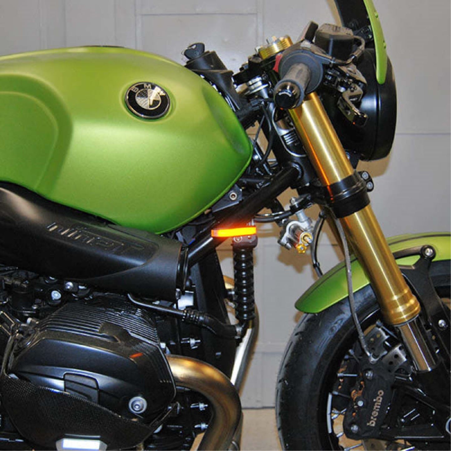 New Rage Cycle Front Turn Signals - Black for 14+ BMW R Nine T [MPN: R9T-FB]_1462103