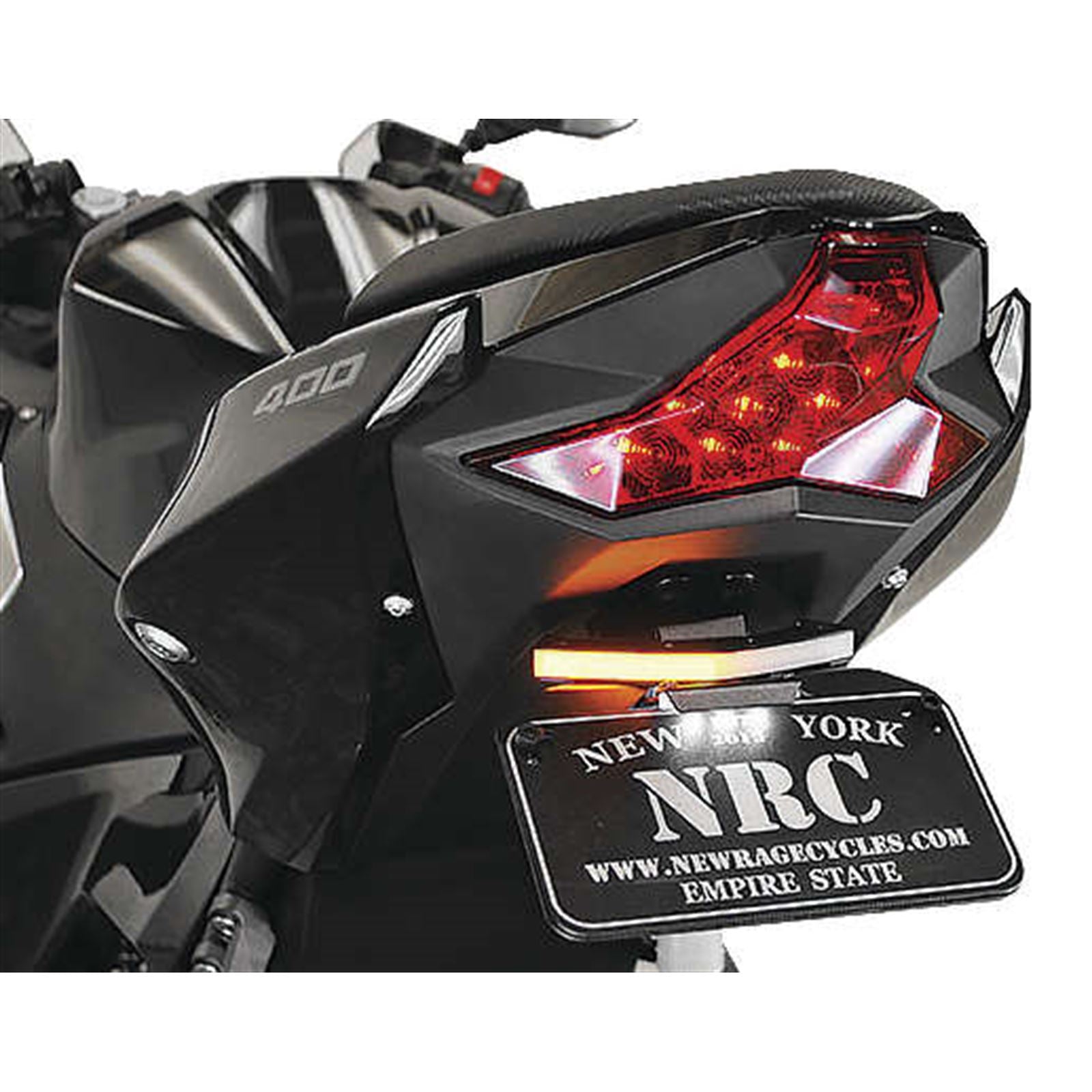 New Rage Cycle Fender Eliminator Kit - Black for 18-24 Kawasaki Ninja 400 [MPN: N400-FE]_116837