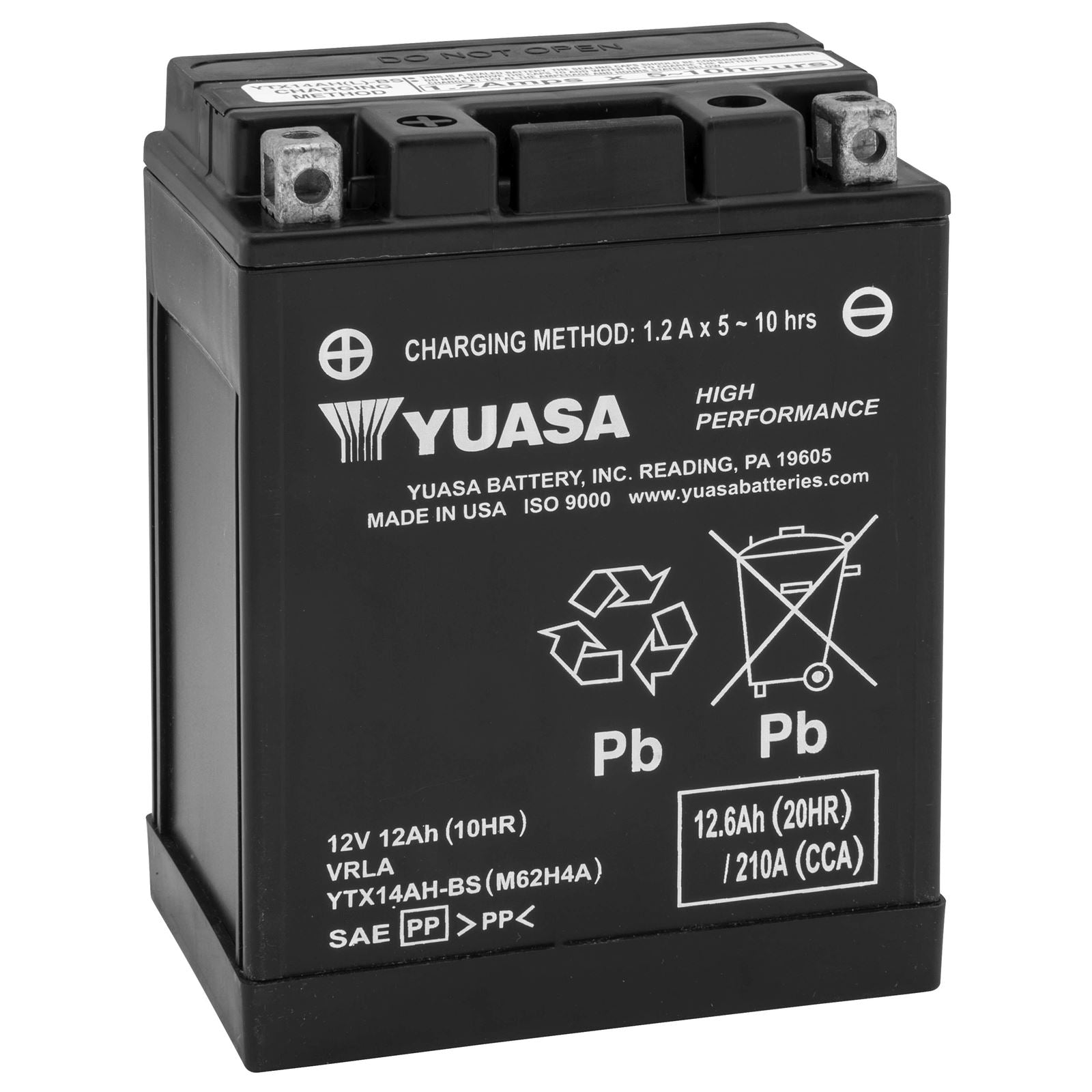 Yuasa AGM Battery - 12V - 12ah - YTX14AH-BS .66 Liter YUAM62H4A_116902