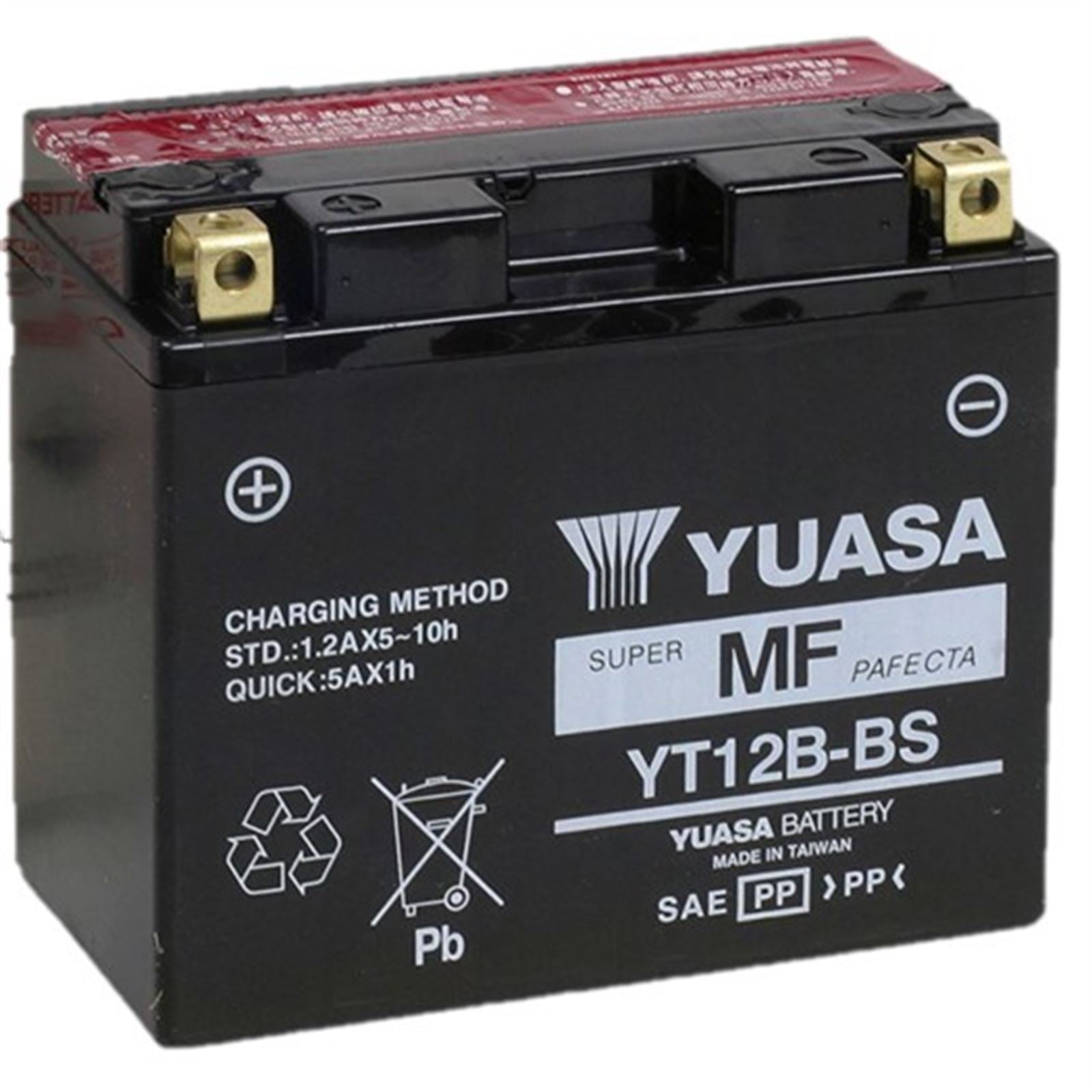 Yuasa AGM Battery - 12V - 10ah - .YT12B-BS - .52 Liter YUAM6212B_1513279