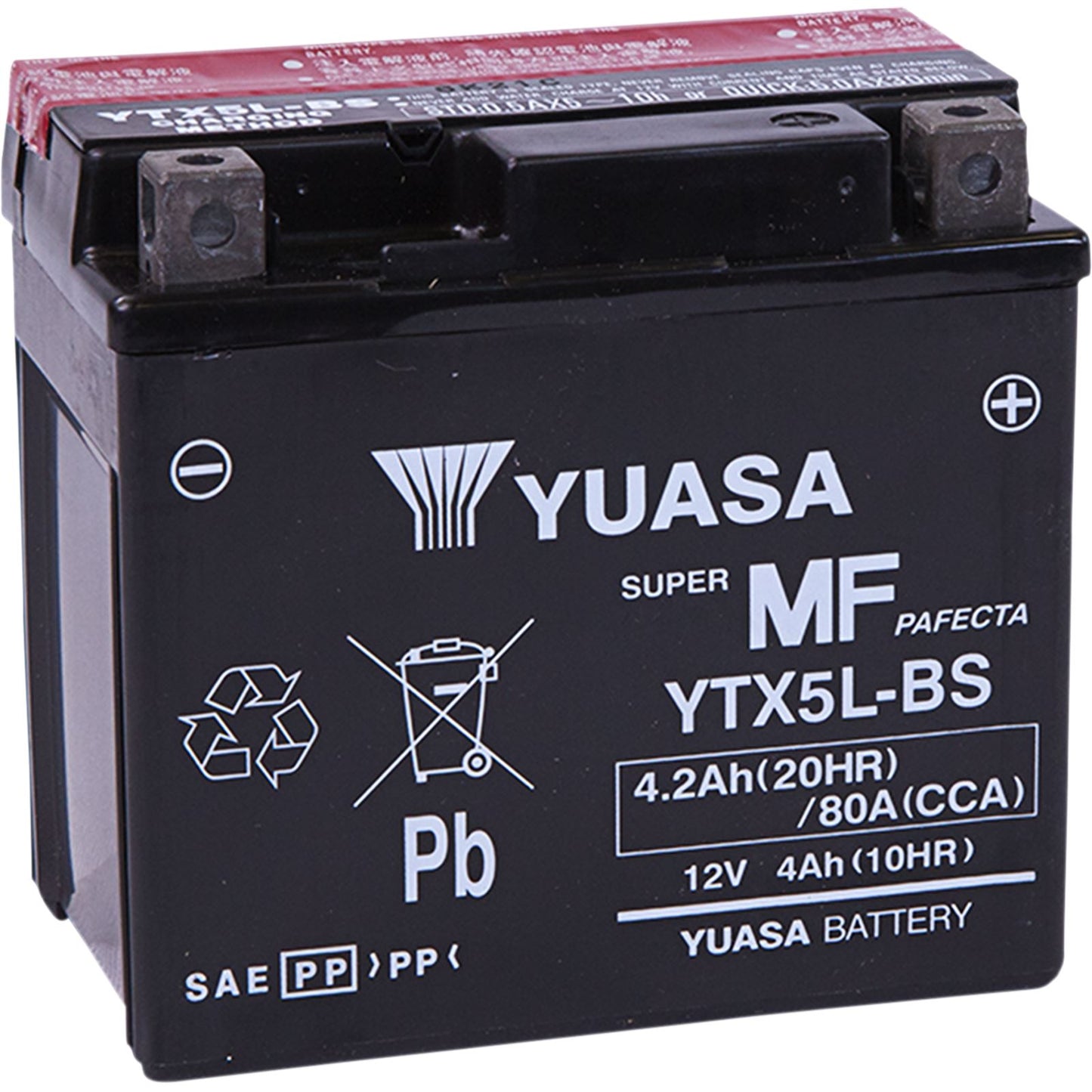 Yuasa AGM Battery - 12V - 4ah - YTX5L-BS .24 Liter YUAM32X5B_501551