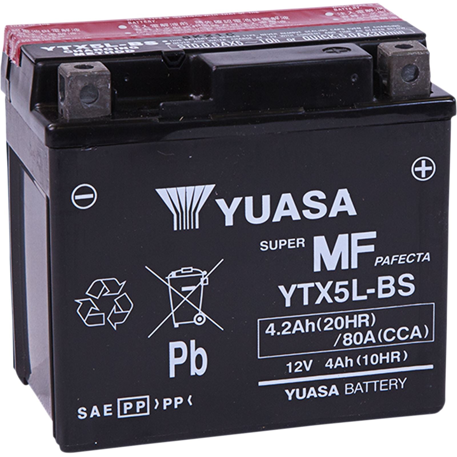 Yuasa AGM Battery - 12V - 4ah - YTX5L-BS .24 Liter YUAM32X5B_501551