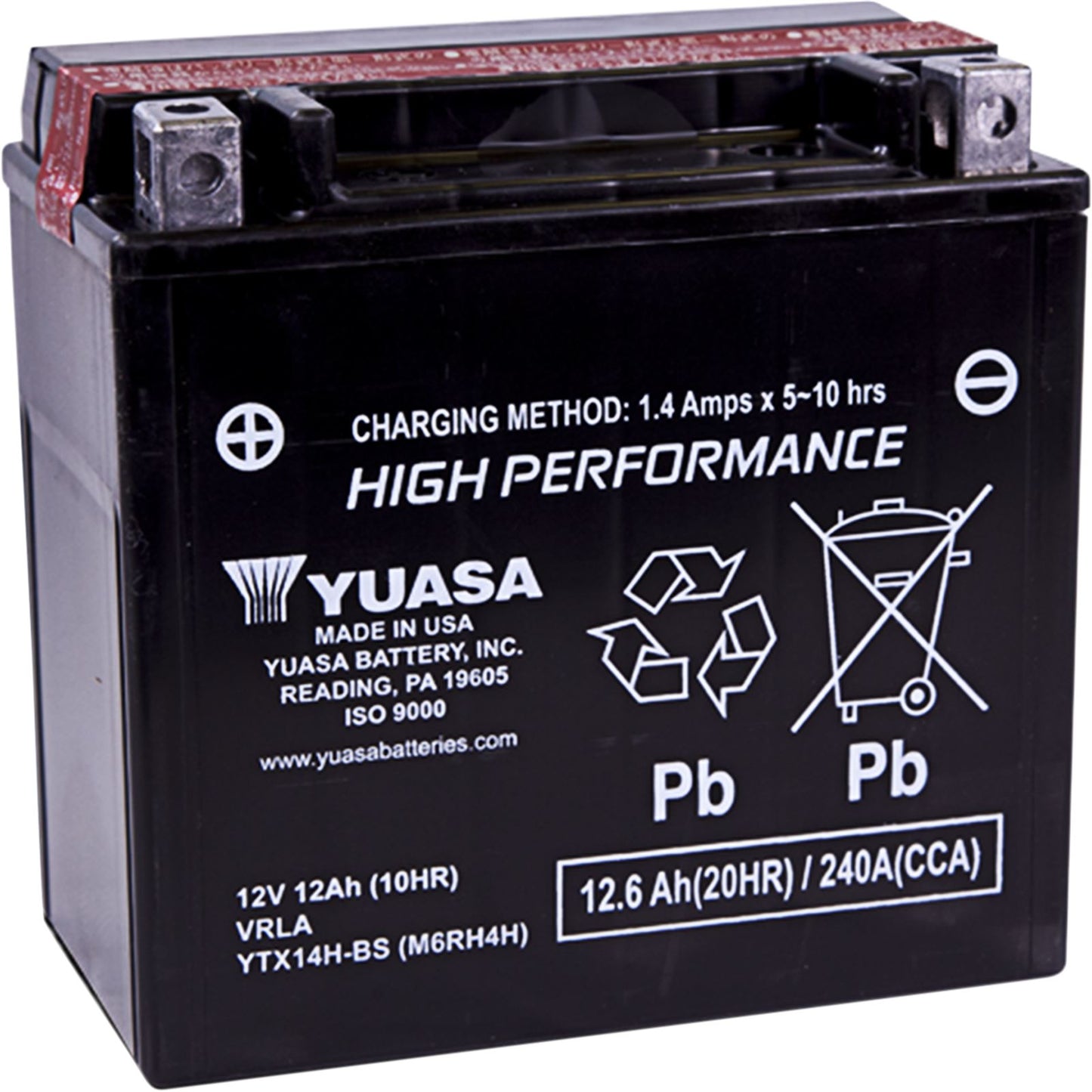 Yuasa AGM Battery - 12V - 12ah - YTX14H-BS .69 Liter - Maintenance-Free YUAM6RH4H_501362