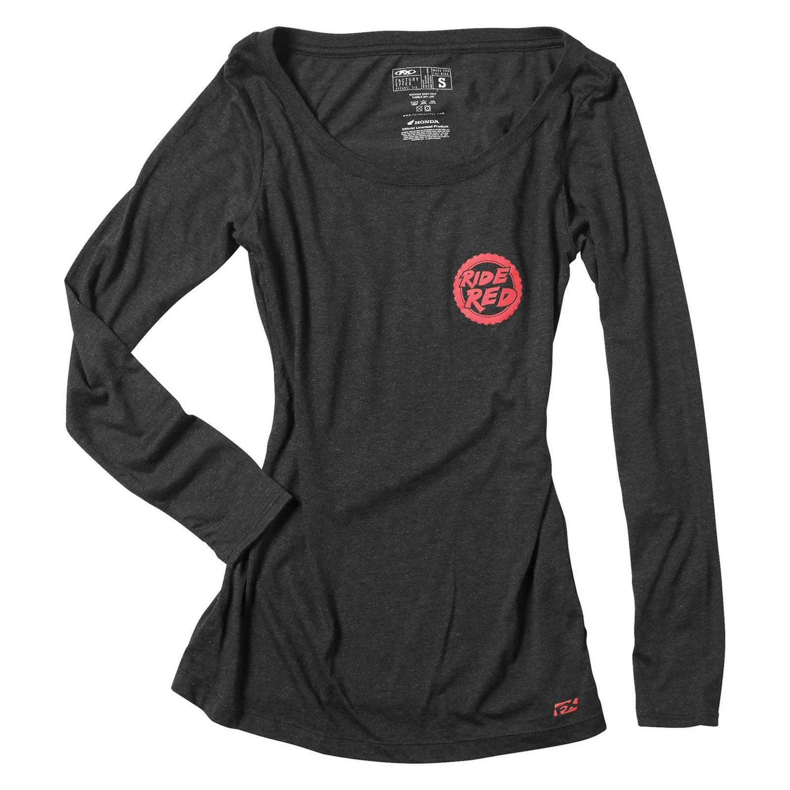 Factory Effex Honda Ride Red Women's Long Sleeve Shirt - Black - Medium 20-87312_561905