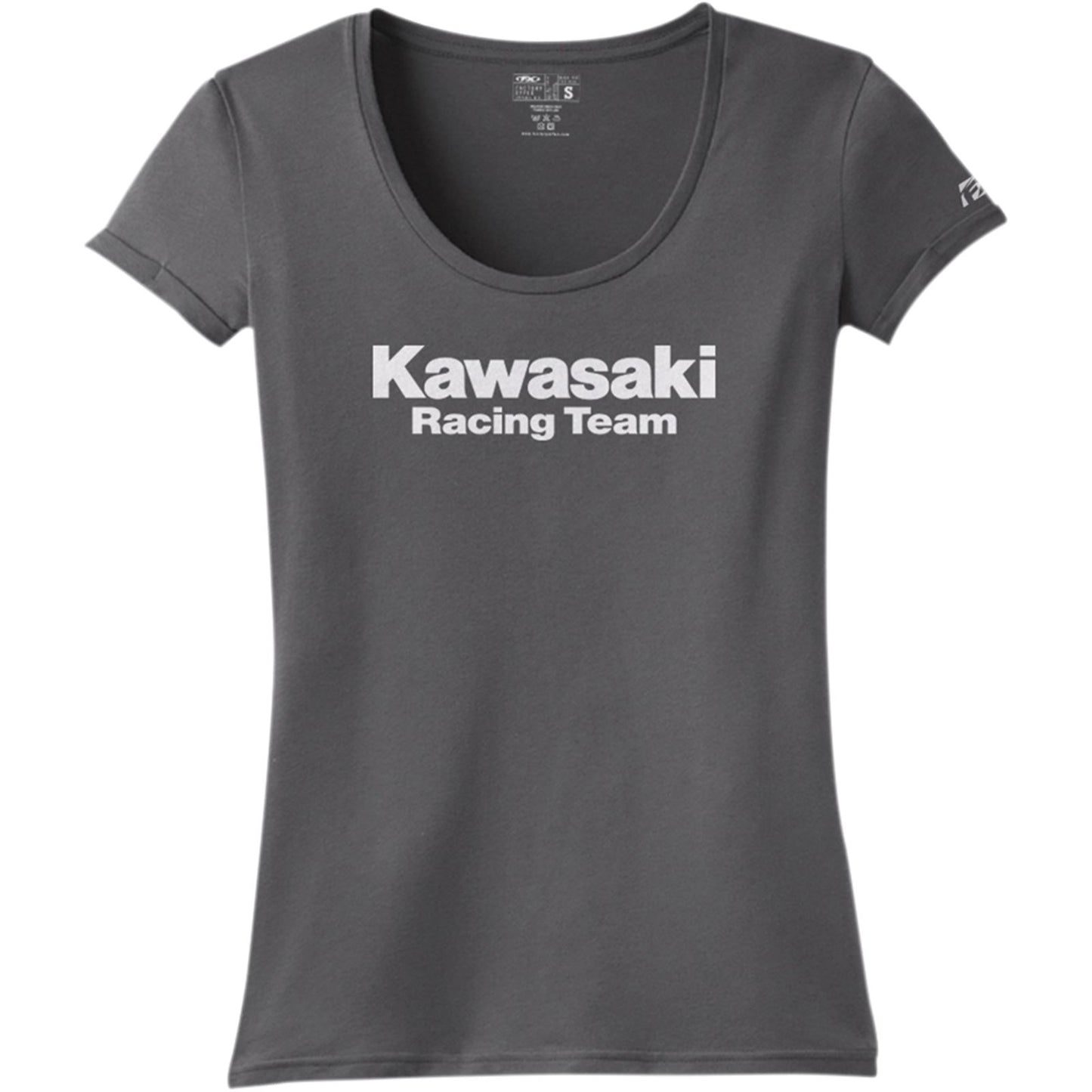 Factory Effex Women's Kawasaki Racing Tee Shirt - Charcoal - Medium 18-87152_385571