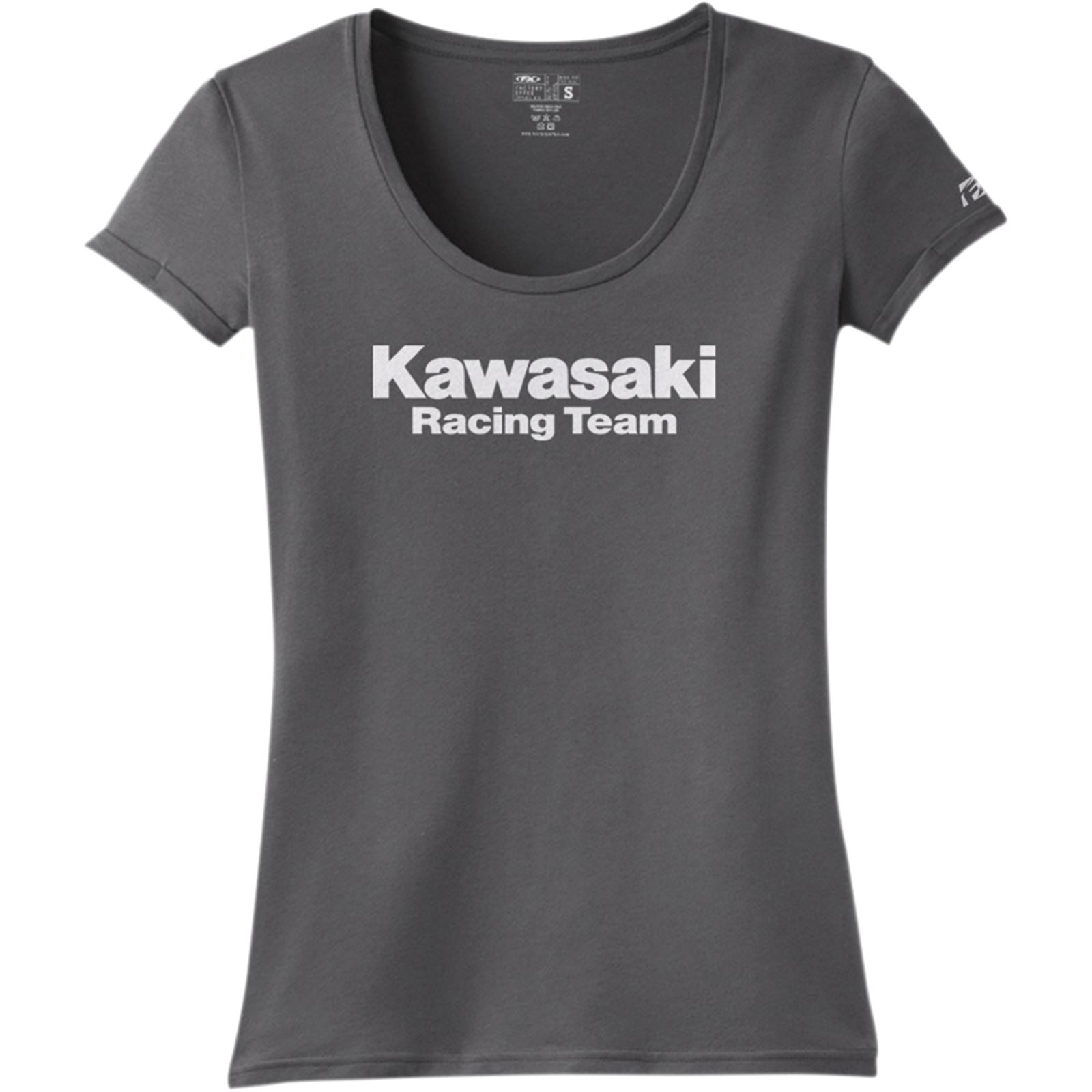 Factory Effex Women's Kawasaki Racing Tee Shirt - Charcoal - Medium 18-87152_385571