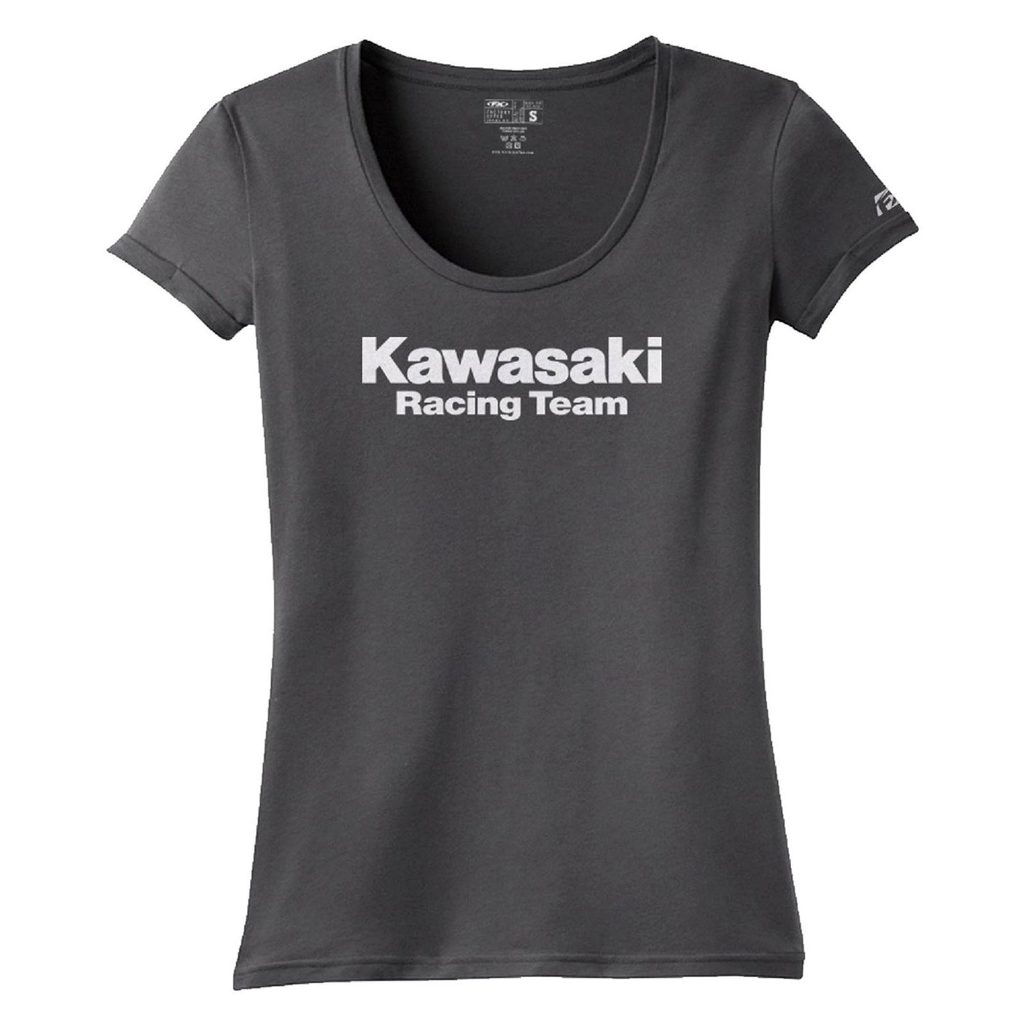 Factory Effex Women's Kawasaki Racing Tee Shirt - Charcoal - Medium 18-87152_561933