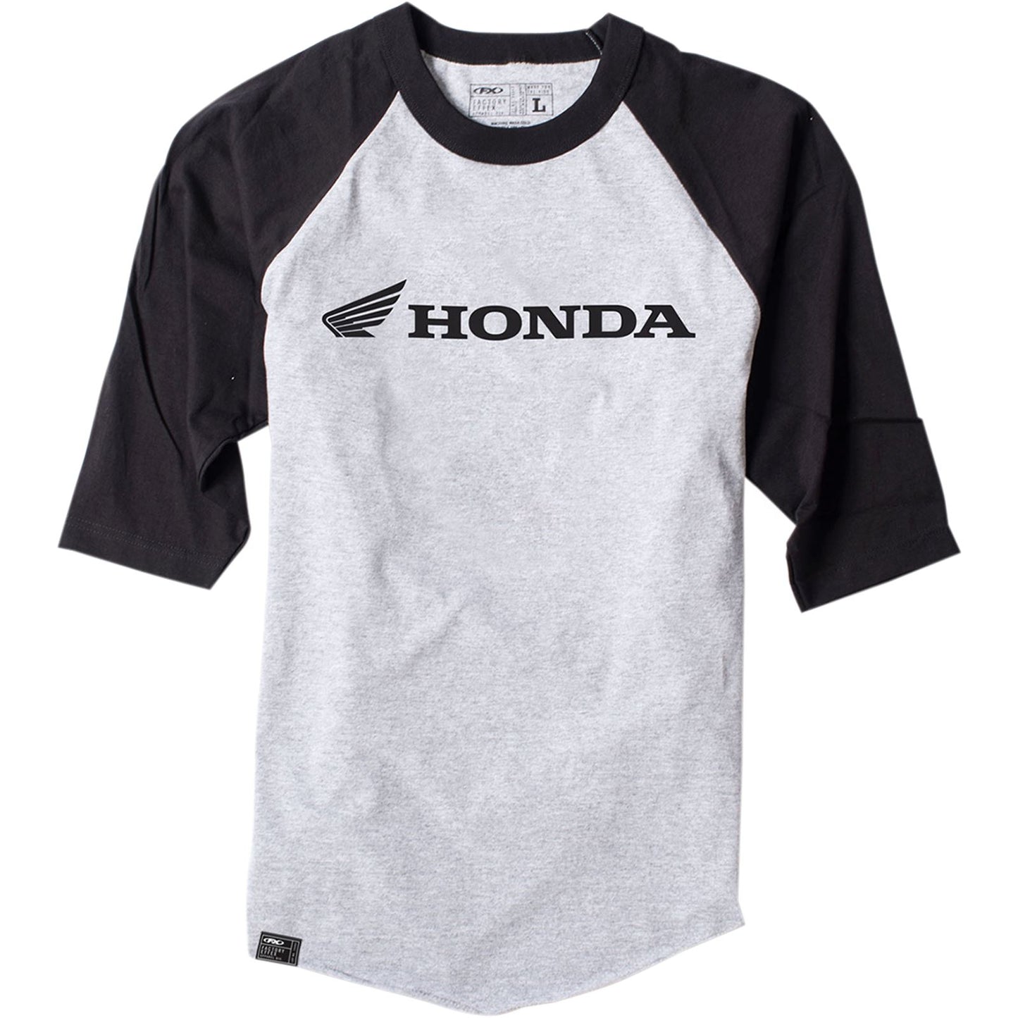Factory Effex Honda Baseball Tee Shirt - Grey/Black X-Large 17-87326_385409