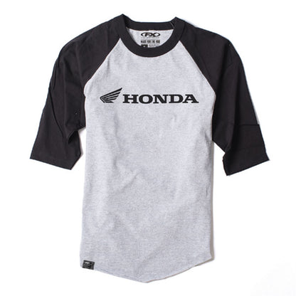 Factory Effex Honda Baseball Tee Shirt - Grey/Black X-Large 17-87326_562004
