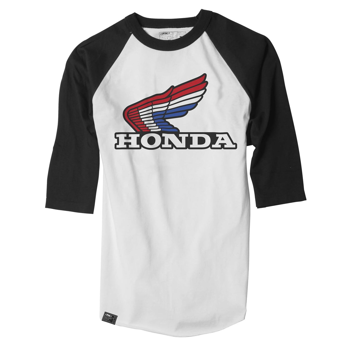 Factory Effex Honda Vintage Baseball T-Shirt - White/Black - Medium 17-87332_117127