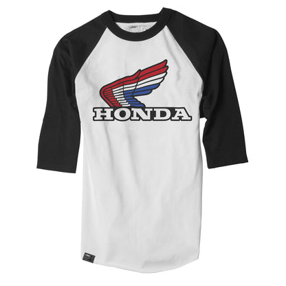 Factory Effex Honda Vintage Baseball T-Shirt - White/Black - Medium 17-87332_117127