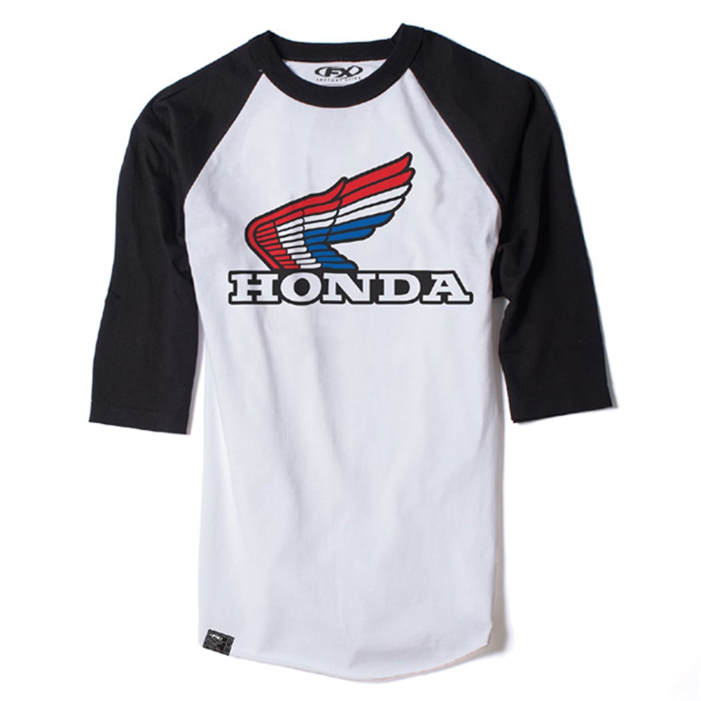 Factory Effex Honda Vintage Baseball T-Shirt - White/Black - Medium 17-87332_562006
