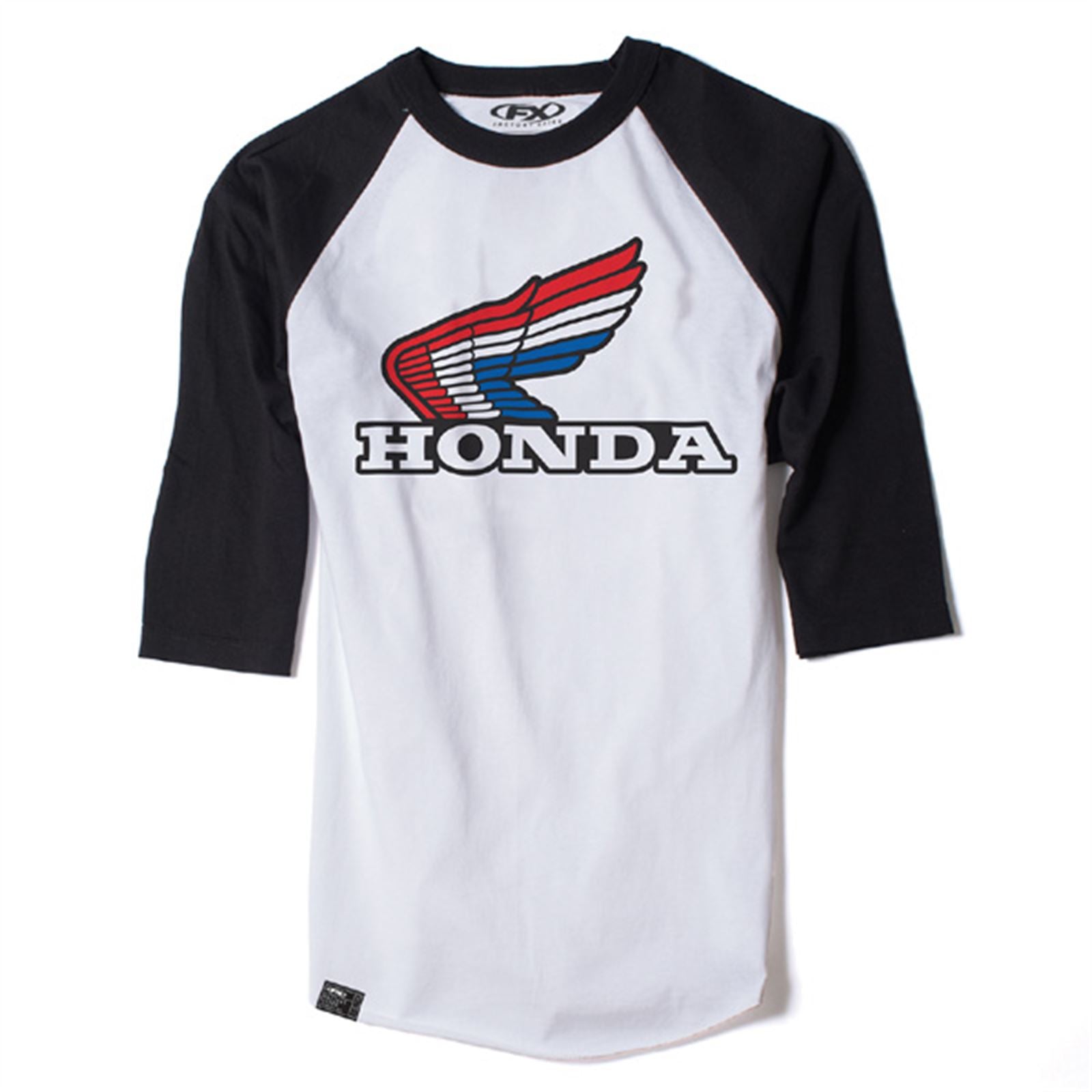 Factory Effex Honda Vintage Baseball T-Shirt - White/Black - Medium 17-87332_562006