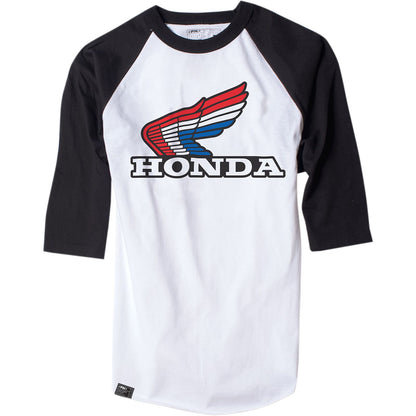 Factory Effex Honda Vintage Baseball T-Shirt - White/Black - XL 17-87336_385413