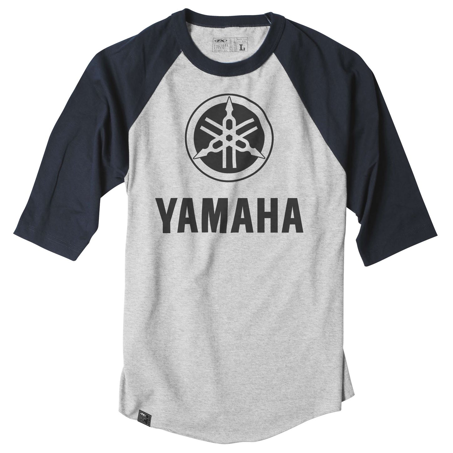 Factory Effex Yamaha Baseball Tee Shirt - Grey/Blue - Medium 17-87222_117129