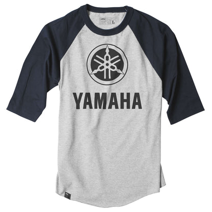 Factory Effex Yamaha Baseball Tee Shirt - Grey/Blue - Medium 17-87222_117129