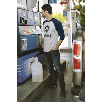 Factory Effex Yamaha Baseball Tee Shirt - Grey/Blue - Medium 17-87222_117130