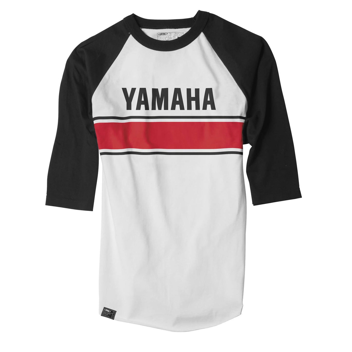 Factory Effex Yamaha Vintage Baseball Tee Shirt - White/Black - Medium 17-87232_117131
