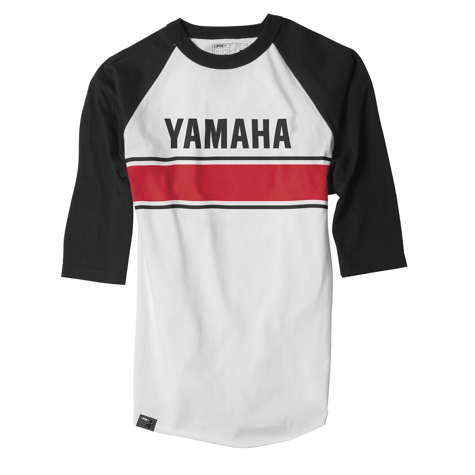 Factory Effex Yamaha Vintage Baseball Tee Shirt - White/Black - Medium 17-87232_117131