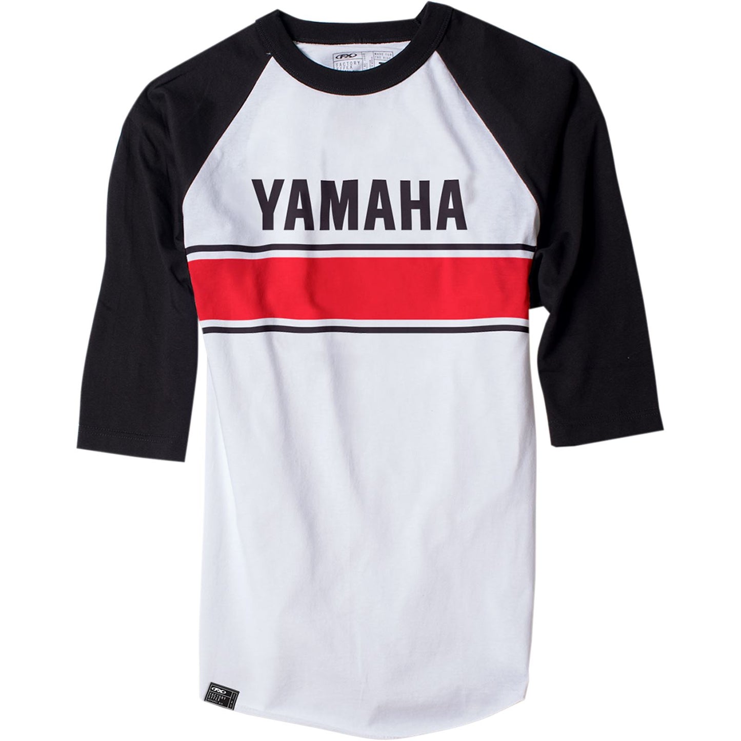 Factory Effex Yamaha Vintage Baseball Tee Shirt - White/Black - Large 17-87234_385404