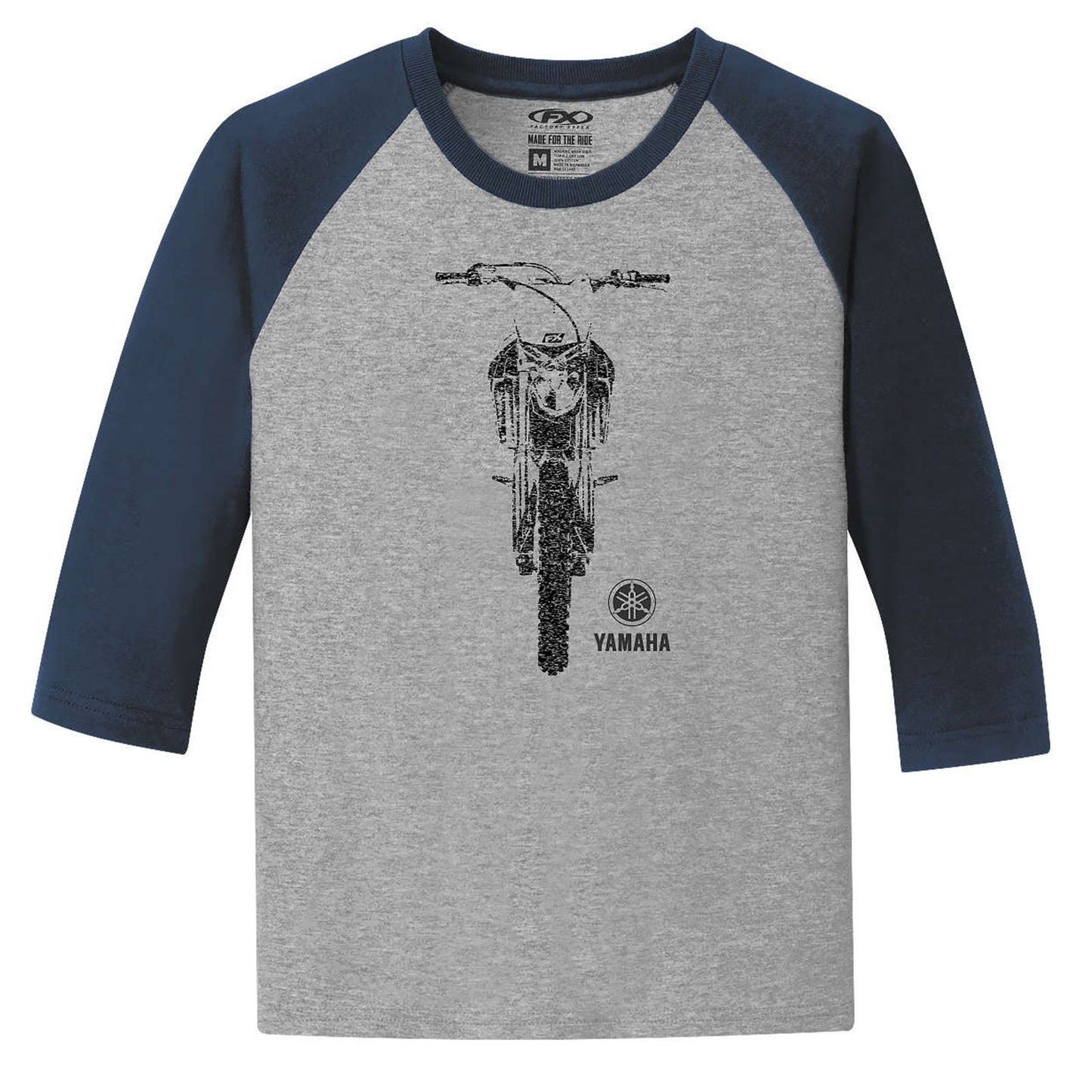 Factory Effex Yamaha Bike Youth Baseball Shirt - Navy/Grey - Small 21-83210_117164