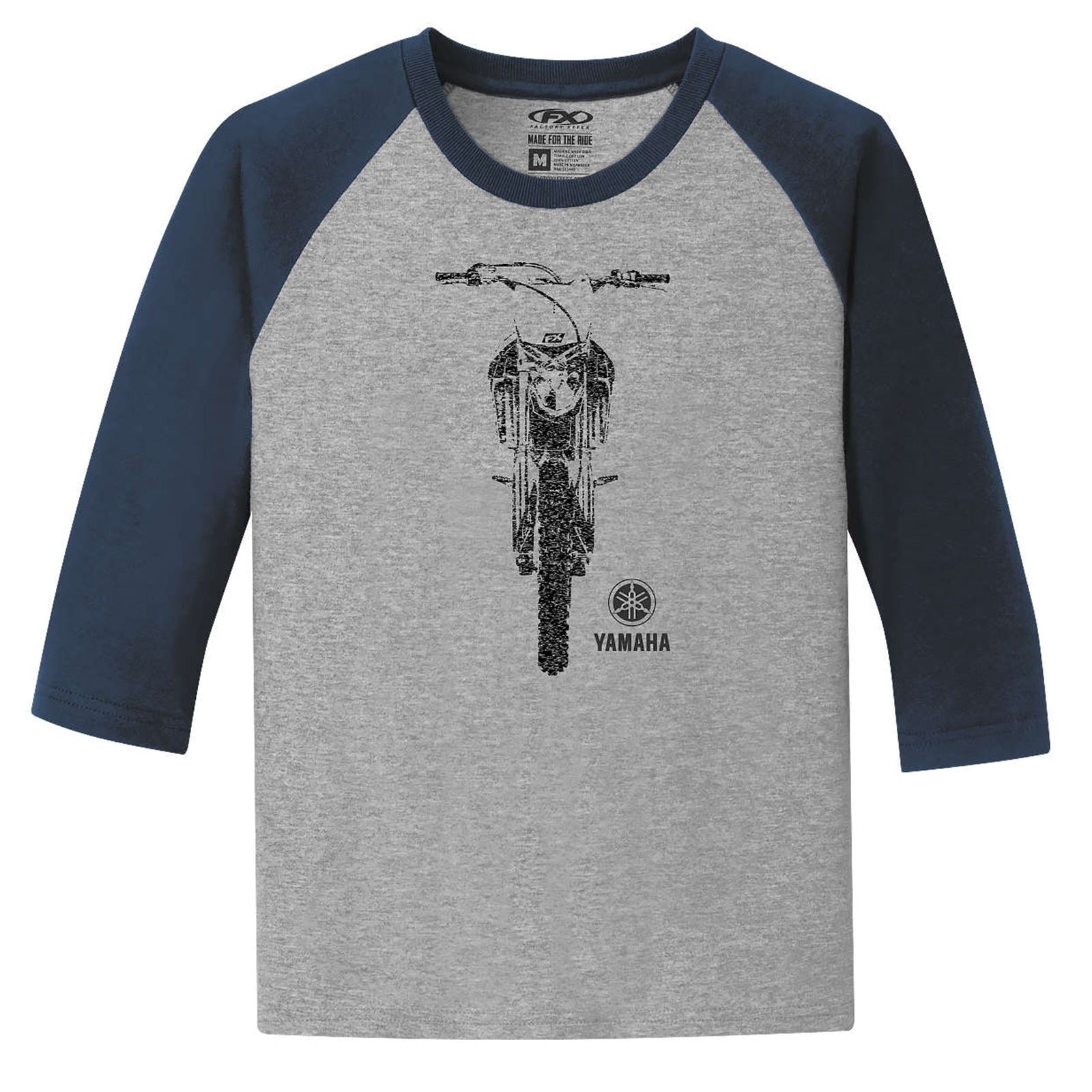 Factory Effex Yamaha Bike Youth Baseball Shirt - Navy/Grey - Small 21-83210_117164