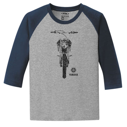 Factory Effex Yamaha Bike Youth Baseball Shirt - Navy/Grey - Small 21-83210_117164